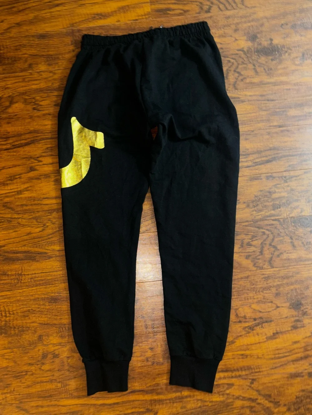 True Religion Brand Jeans Loungewear Gold Horseshoe Logo Sweatpant Black Joggers